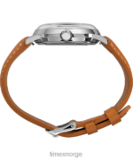 klokker | Timex marlin automatisk 40mm lærremsklokke menn B84BR60 brun/blå - Image 2