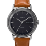 klokker | Timex marlin automatisk 40mm lærremsklokke menn B84BR60 brun/blå