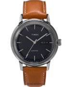 klokker | Timex marlin automatisk 40mm lærremsklokke menn B84BR60 brun/blå