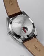 klokker | Timex marlin sub-dial automatisk 39mm lærremsklokke menn B84BR40 rustfritt stål/brun/sølv-tone - Image 2