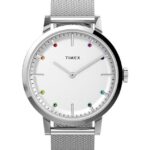 klokker | Timex midtown 36 mm armbåndsur i rustfritt stål kvinner B84BR329 rustfritt stål/sølv-tone
