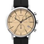 klokker | Timex midtown kronograf 40 mm syntetisk gummiremsklokke menn B84BR84 rustfritt stål/svart/champagne