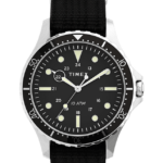 klokker | Timex navi xl 41 mm klokke med sklirem i stoff menn B84BR9 rustfritt stål/svart