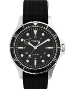 klokker | Timex navi xl 41 mm klokke med sklirem i stoff menn B84BR9 rustfritt stål/svart