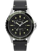 klokker | Timex navi xl 41mm lærremsklokke menn B84BR116 rustfritt stål/svart/grønn