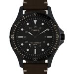 klokker | Timex navi xl 41mm lærremsklokke menn B84BR124 svart brun