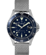 klokker | Timex navi xl automatisk 41 mm mesh-båndklokke i rustfritt stål menn B84BR28 rustfritt stål/blått