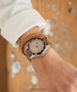 klokker | Timex navi xl automatisk 41mm lærremsklokke menn B84BR50 rustfritt stål/brun/brun/gull-tone - Image 2