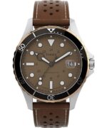 klokker | Timex navi xl automatisk 41mm lærremsklokke menn B84BR50 rustfritt stål/brun/brun/gull-tone