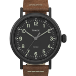 klokker | Timex standard 40 mm lærremsklokke menn B84BR202 svart brun