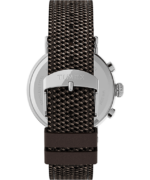 klokker | Timex standard kronograf 41mm stoff og lærreim klokke menn B84BR312 sølv-tone/brun/svart - Image 3