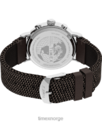 klokker | Timex standard kronograf 41mm stoff og lærreim klokke menn B84BR312 sølv-tone/brun/svart - Image 5