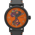 klokker | Timex standard x peanøtter med snoopy dia de los muertos 40 mm lærremsklokke menn B84BR236 svart/oransje