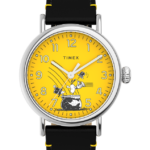 klokker | Timex standard x peanøtter med snoopy st patrick's day 40 mm lærremsklokke menn B84BR176 sølv-tone/svart/gul