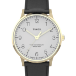 klokker | Timex waterbury klassisk 40mm lærremsklokke menn B84BR233 gull-tone/svart/hvit