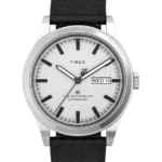 klokker | Timex waterbury tradisjonell automatisk 39mm lærremsklokke menn B84BR58 rustfritt stål/svart/sølv-tone