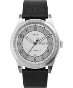 klokker | Timex waterbury tradisjonell dags dato 39mm lærremsklokke menn B84BR289 rustfritt stål/svart/sølv-tone