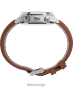 klokker | Timex waterbury tradisjonell kronograf 42 mm klokke med lærreim menn B84BR296 rustfritt stål/brun/grønn - Image 2
