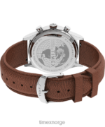 klokker | Timex waterbury tradisjonell kronograf 42 mm klokke med lærreim menn B84BR296 rustfritt stål/brun/grønn - Image 5