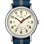 klokker | Timex weekender 38mm stoffremseklokke menn B84BR303 sølv-tone/blå/hvit